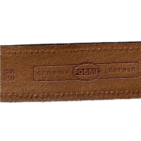 Fossil Genuine Leather Gold Metallic Brown Belt, Size Medium - Picture 7 of 11